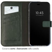 Selencia Cover a libro in vera pelle Apple iPhone 14 Pro - Verde