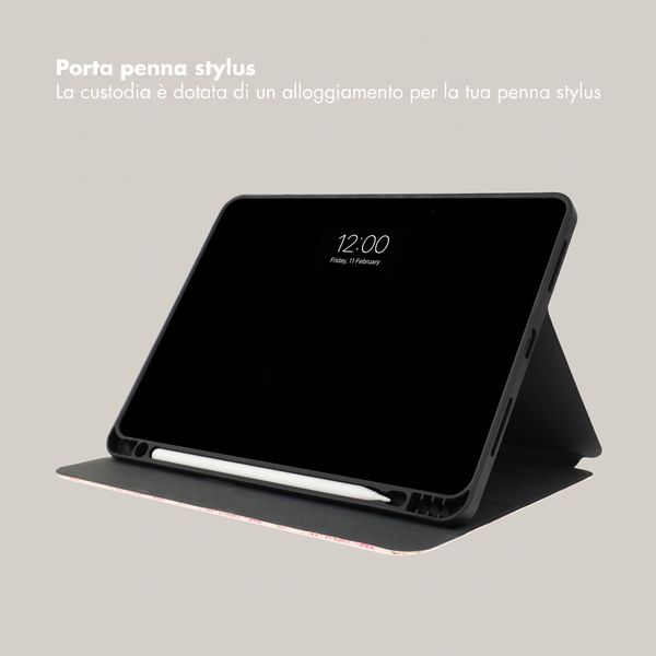 Selencia Cover per tablet Vivid Apple iPad 11 (2025) 11 pollici A16 / iPad 10 (2022) 10.9 pollici - Paisley Blush