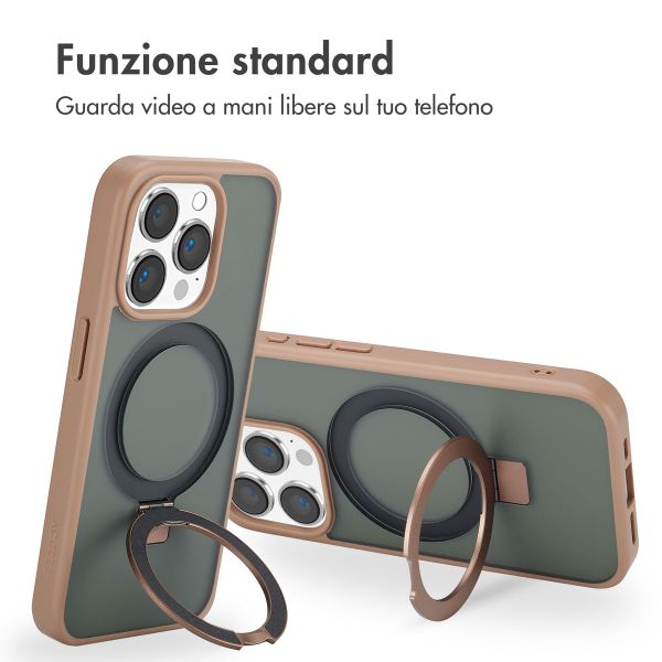 Accezz Cover con anello e supporto con MagSafe Apple iPhone 15 Pro - Marrone