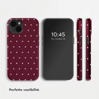 Selencia Cover Posteriore Vivid Apple iPhone 14 - Happy Dots Burgundy
