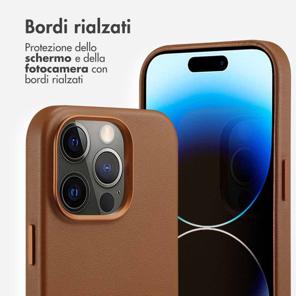 Accezz Cover in Pelle con MagSafe Apple iPhone 14 Pro - Sienna Brown