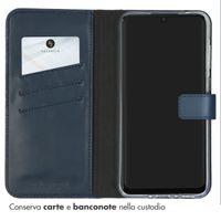 Selencia Cover a libro in vera pelle Samsung Galaxy A35 - Blu scuro