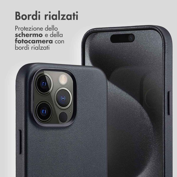 Accezz Cover in Pelle con MagSafe Apple iPhone 15 Pro Max - Onyx Black