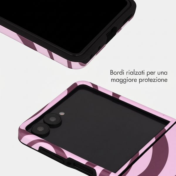 Selencia Cover posteriore Vivid con MagSafe Samsung Galaxy Z Flip 8 - Wavy Swirl Pink Plum