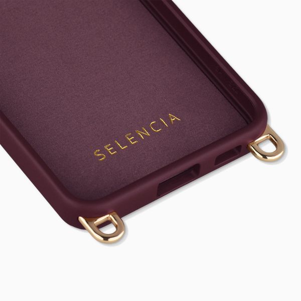 Selencia Cover posteriore Rivièra con MagSafe con ganci rimovibili Samsung Galaxy A57 (5G) - Bold Burgundy