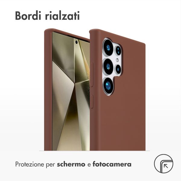 Accezz Cover in silicone liquido con MagSafe Samsung Galaxy S24 Ultra - New Tea Brown