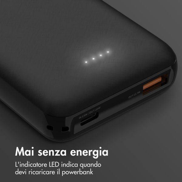 imoshion Powerbank compatta da 10.000 mAh – Powerbank piccola – Quick Charge e Power Delivery – Nero