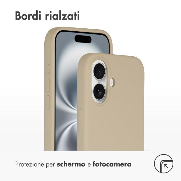 Accezz Cover in silicone liquido con MagSafe Apple iPhone 16 - Stone