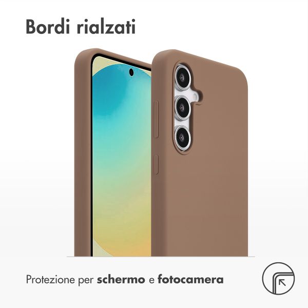 Accezz Cover in silicone liquido con MagSafe Samsung Galaxy S24 FE - Marrone chiaro