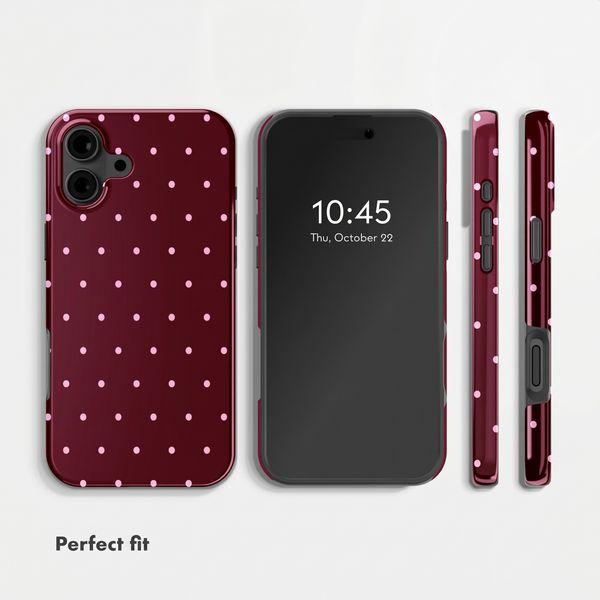 Selencia Vivid Backcover Apple iPhone 16 - Happy Dots Burgundy