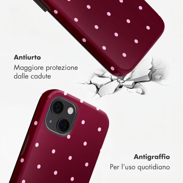 Selencia Cover Posteriore Vivid Apple iPhone 13 Pro - Happy Dots Burgundy