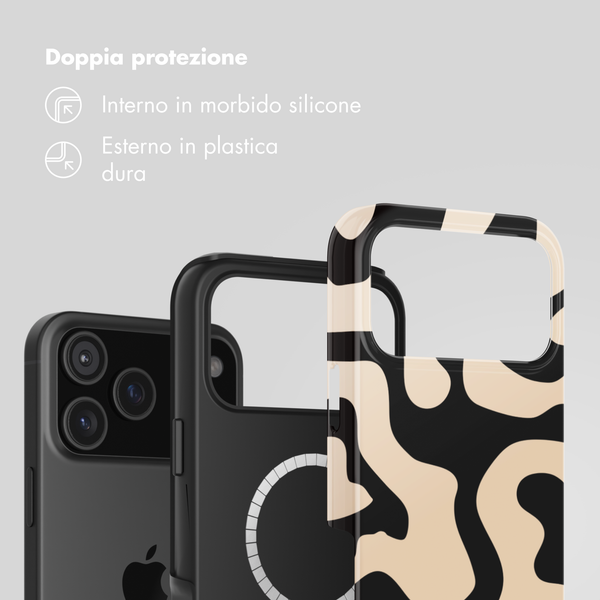 Selencia Cover posteriore Vivid con MagSafe Apple iPhone 17 Pro - Art Wave Black