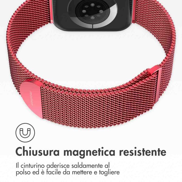 imoshion Cinturino milanese magnetico Apple Watch | 38/40/41/42 mm - Taglia M - Rosso