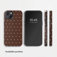 Selencia Cover posteriore Vivid con MagSafe Apple iPhone 13 - Happy Dots Chocolate