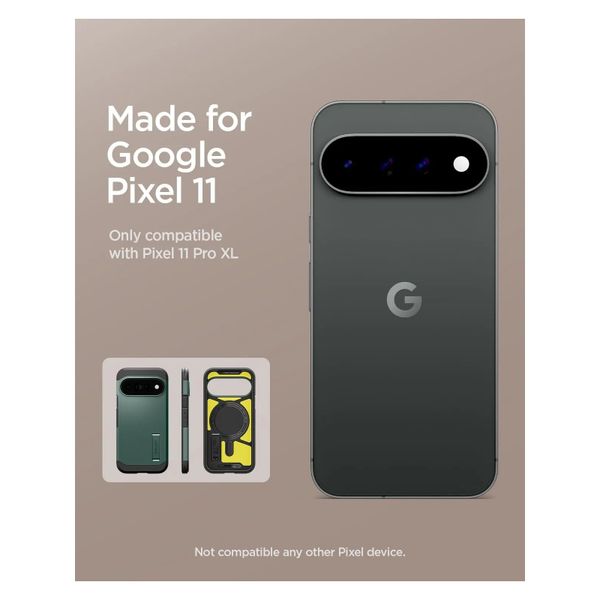 Spigen Cover Posteriore Corazzata Tough con MagSafe Google Pixel 11 Pro XL - Abyss Green
