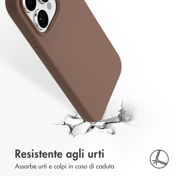 Accezz Cover in silicone liquido con MagSafe Apple iPhone 14 Pro - Marrone chiaro