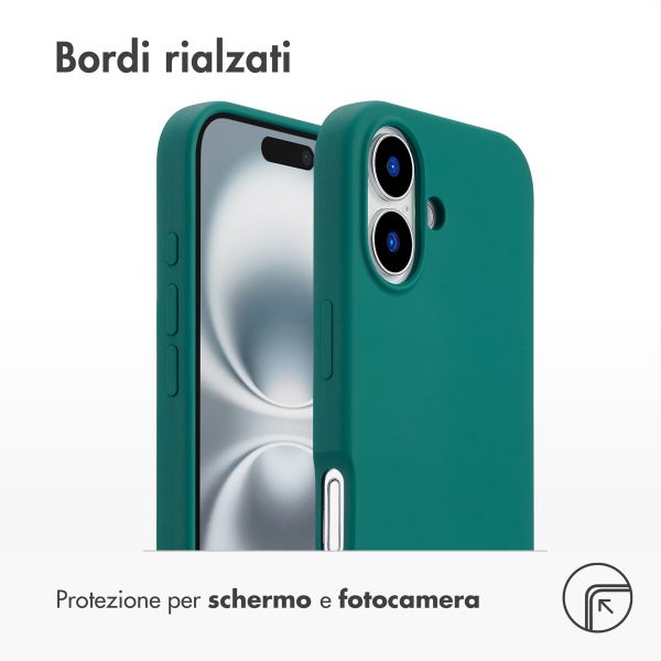 Accezz Cover in silicone liquido con MagSafe Apple iPhone 16 - Forest Green