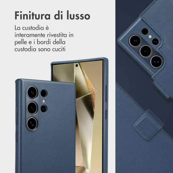 Accezz Cover in pelle 2 in 1 con MagSafe Samsung Galaxy S24 Ultra - Nightfall Blue