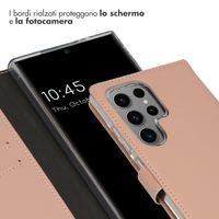 Selencia Cover a libro in vera pelle Samsung Galaxy S24 Ultra - Dusty Pink
