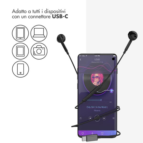 Accezz Auricolari - Con cavo - Connessione USB-C - Nero