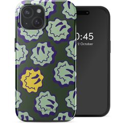 Selencia Cover posteriore Vivid con MagSafe Apple iPhone 15 - Wavy Smiley Green