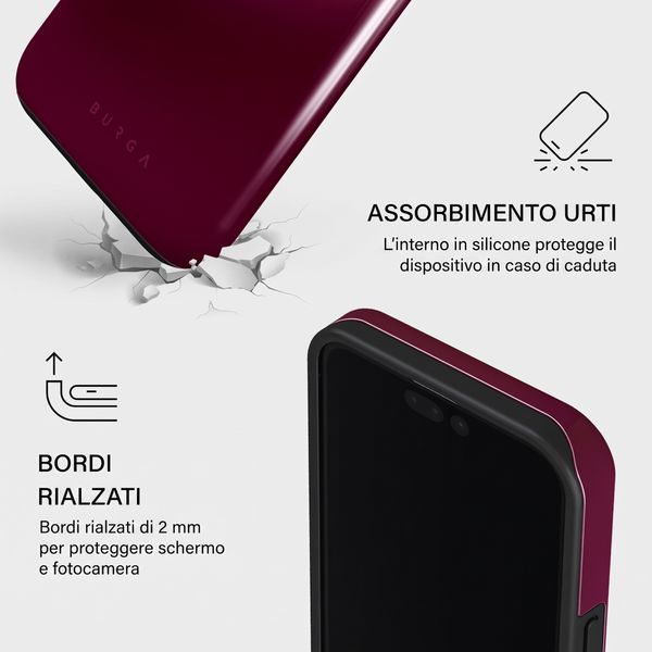 Burga Cover Posteriore Resistente con MagSafe Apple iPhone 15 Pro - Dark Cherry