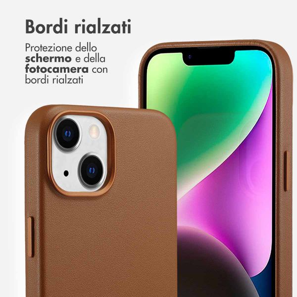 Accezz Cover in Pelle con MagSafe Apple iPhone 14 - Sienna Brown