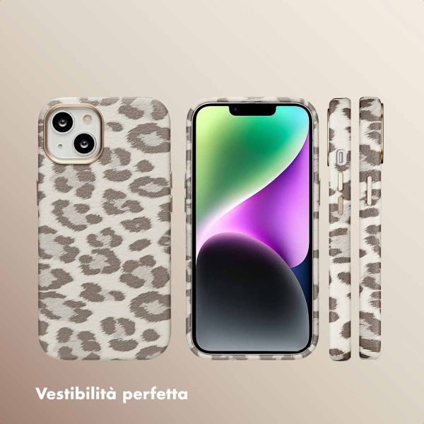 Selencia Cover Sabi Stampa pantera con MagSafe Apple iPhone 14 - Soft Ivory