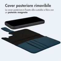 imoshion Cover a libro di lusso 2-in-1 rimovibile Apple iPhone 16 - Blu