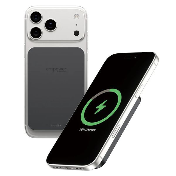 Empower by PanzerGlass Empower Bank Powerbank 5.000 mAh - Powerbank wireless - MagSafe e Qi2 - Space Black