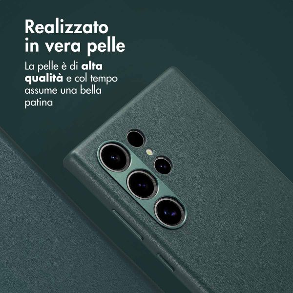Accezz Cover in pelle 2 in 1 con MagSafe Samsung Galaxy S24 Ultra - Cedar Green
