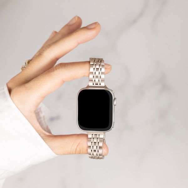 Selencia Cinturino sottile in acciaio ispirato a Jubilee Apple Watch | 38/40/41/42 mm - Starlight