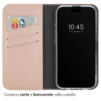 Selencia Cover a libro in vera pelle Apple iPhone 16 Plus - Dusty Pink