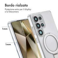 Accezz Cover con anello e supporto con MagSafe Samsung Galaxy S25 Ultra - Trasparente