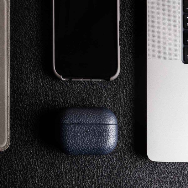 Accezz Cover in vera pelle  Apple Airpods 3 - Blu scuro