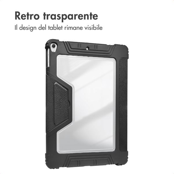 Accezz Libreria a tre ante robusta Apple iPad 11 (2025) 11 pollici A16 / iPad 10 (2022) 10.9 pollici - Nero