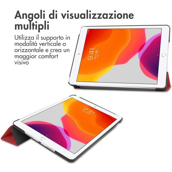 imoshion Cover a libro Trifold Apple iPad 9 (2021) 10.2 pollici / iPad 8 (2020) 10.2 pollici / iPad 7 (2019) 10.2 pollici - Rosso