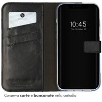 Selencia Cover a libro in vera pelle Apple iPhone 14 - Nero