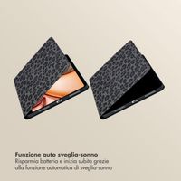 Selencia Libreria Sabi con stampa leopardata Apple iPad Air 11 pollici (2026) M4 / (2025) M3 / (2024) M2 / Air 5 (2022) / Air 4 (2020) - Midnight Black