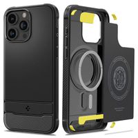 Spigen Cover Rugged Armor con MagSafe Apple iPhone 15 Pro Max - Nero