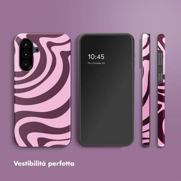 Selencia Cover Posteriore Vivid Samsung Galaxy A57 (5G) - Wavy Swirl Pink Plum
