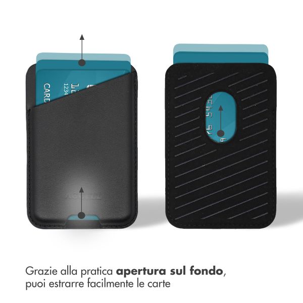 Accezz Portacarte in pelle - Compatibile con MagSafe e Qi2 - Onyx Black