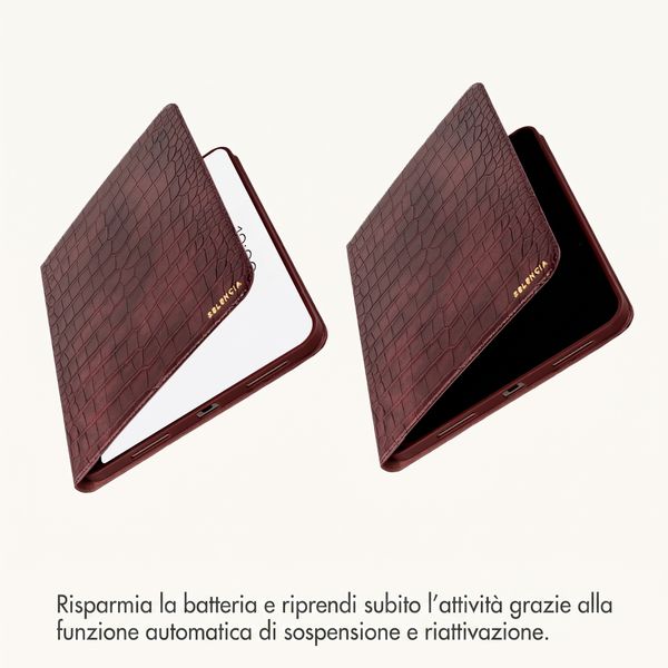 Selencia Custodia a libro Croco Apple iPad Air 11 pollici (2026) M4 / (2025) M3 / (2024) M2 / Air 5 (2022) / Air 4 (2020) - Burgundy