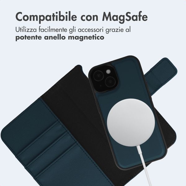 imoshion Cover a libro di lusso 2-in-1 rimovibile Apple iPhone 15 - Blu