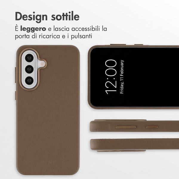 Accezz Cover in Pelle con MagSafe Samsung Galaxy A57 (5G) - Marrone caffè