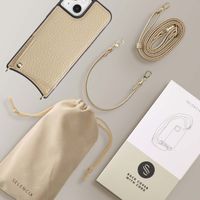 Selencia Cover per telefono Nova con cordino e portacarte Apple iPhone 14 / 13 - Beige