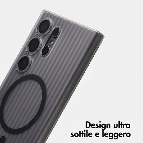 Accezz Cover Lite con MagSafe | Fluted | Samsung Galaxy S24 Ultra - Grigio