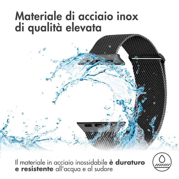 imoshion Cinturino milanese magnetico Apple Watch | 44/45/46/49 mm - Taglia M - Nero