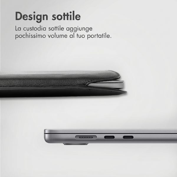 Accezz Cover in pelle per Apple MacBook 16 pollici - Laptopsleeve - Nera