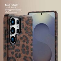 Selencia Cover Sabi Stampa pantera con MagSafe Samsung Galaxy S25 Ultra - Mocha Brown